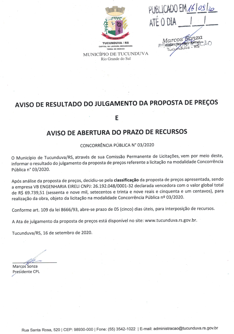 CNC 03_2020 AVISO RESULTADO  E ABERTURA DE PRAZO RECURSO-PROPOSTA